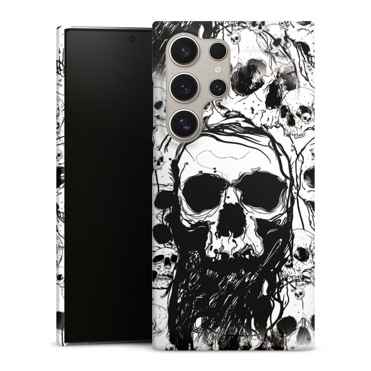 Galaxy S24 Ultra Handy Premium Case Smartphone Handyhülle Schutzhülle matt Totenkopf Halloween Premium Case