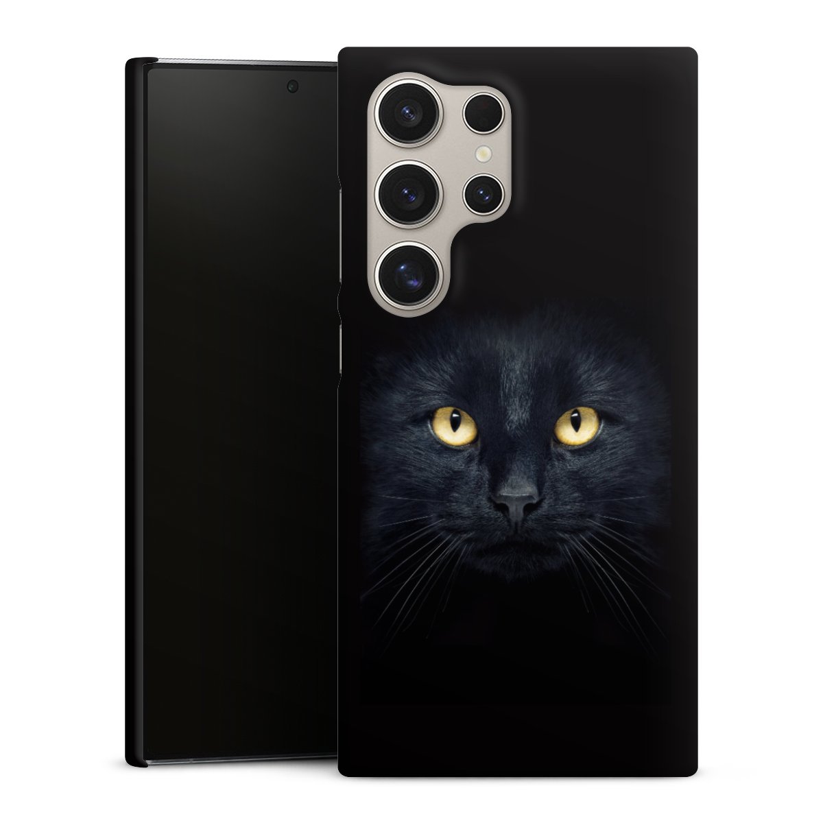 Galaxy S24 Ultra Handy Premium Case Smartphone Handyhülle Schutzhülle matt Eye Cat Black Premium Case