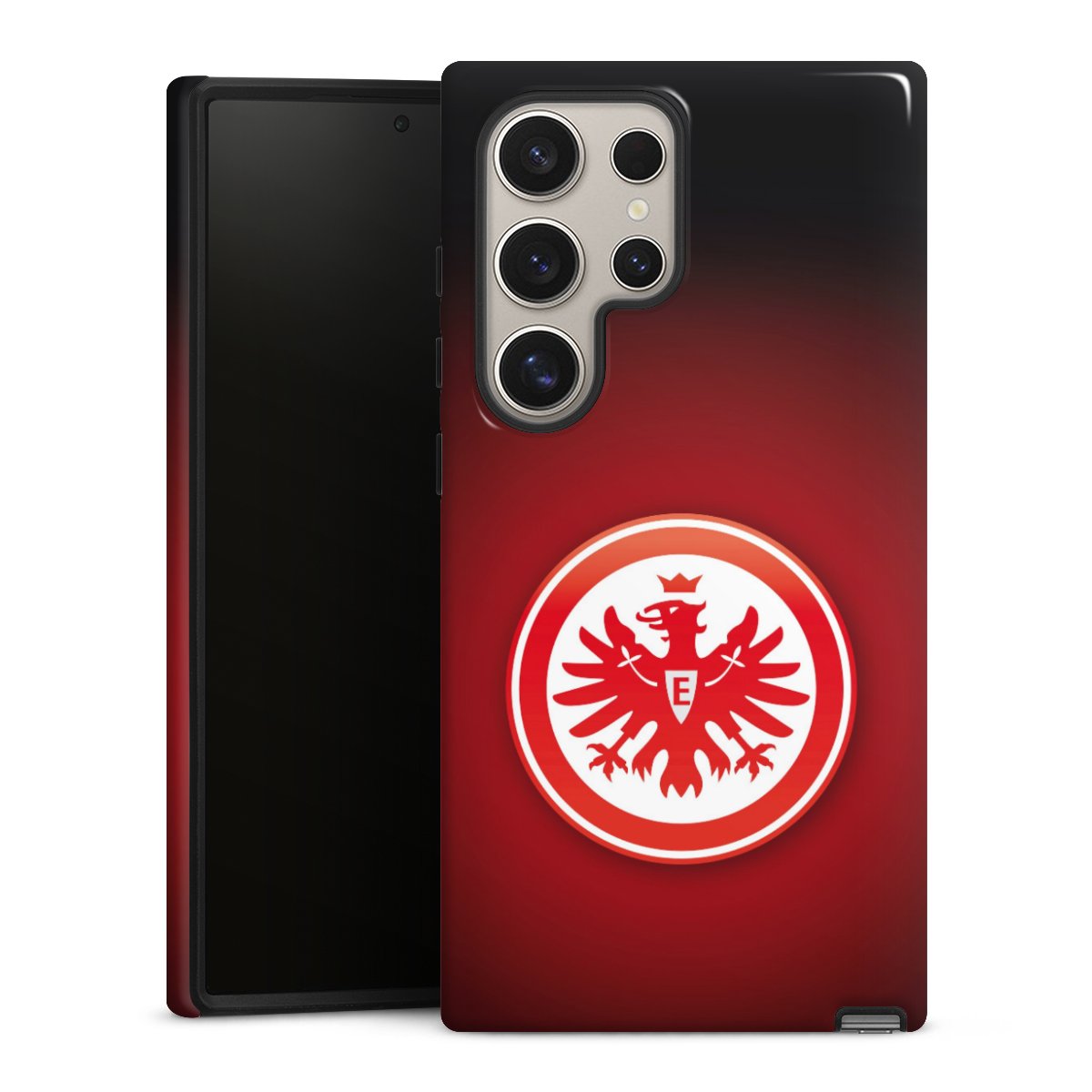 Galaxy S24 Ultra Handy Panzer Handyhülle robuste Outdoor Hülle Schutzhülle glänzend Eintracht Frankfurt Official Licensed Product Coat Of Arms Tough Case