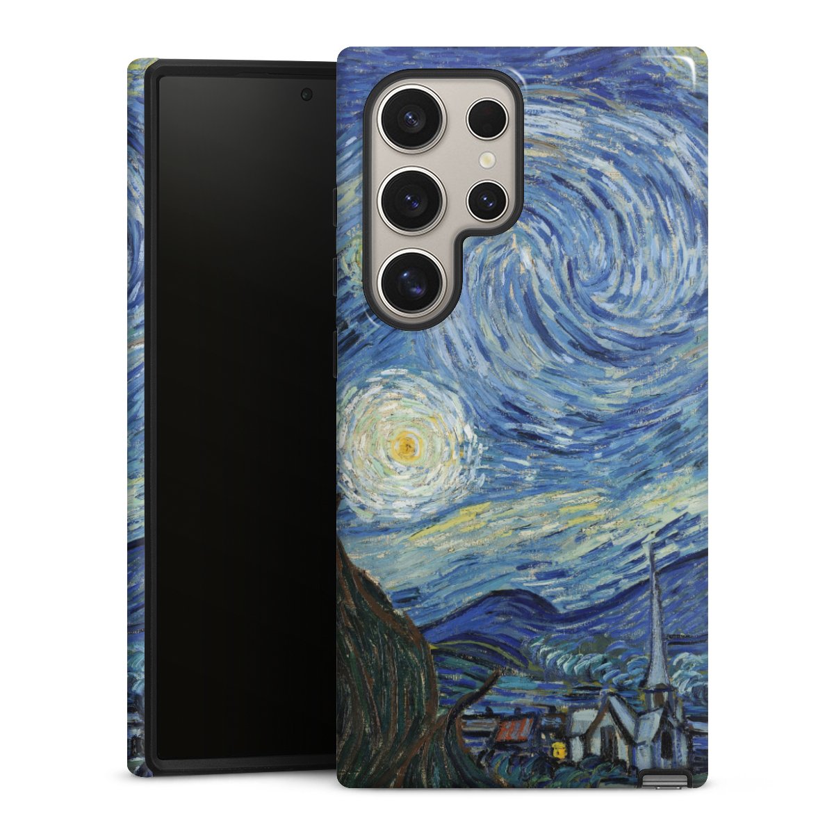 Galaxy S24 Ultra Handy Panzer Handyhülle robuste Outdoor Hülle Schutzhülle glänzend The Starry Night Kunst Vincent Van Gogh Tough Case