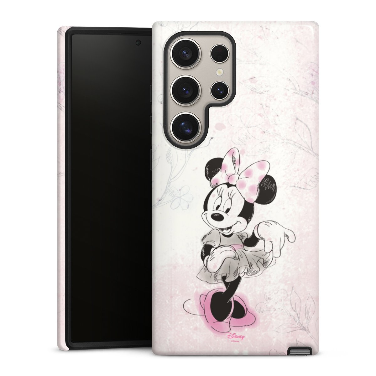 Galaxy S24 Ultra Handy Panzer Handyhülle robuste Outdoor Hülle Schutzhülle glänzend Disney Minnie Mouse Vintage Tough Case