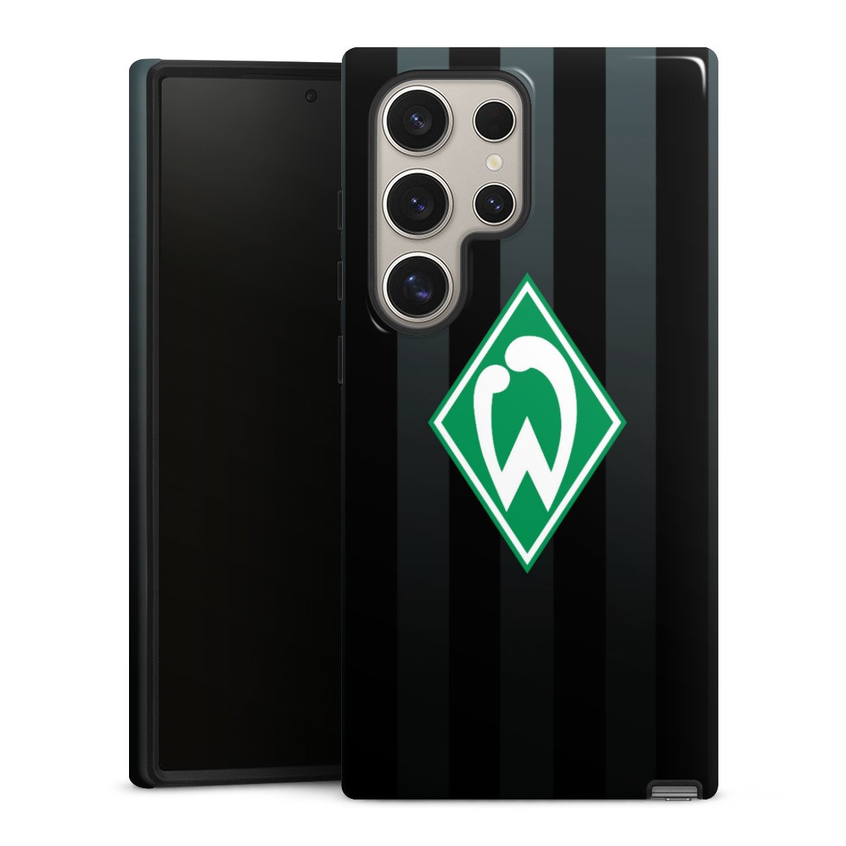 Galaxy S24 Ultra Handy Panzer Handyhülle robuste Outdoor Hülle Schutzhülle glänzend Stripes Sv Werder Bremen Official Licensed Product Tough Case