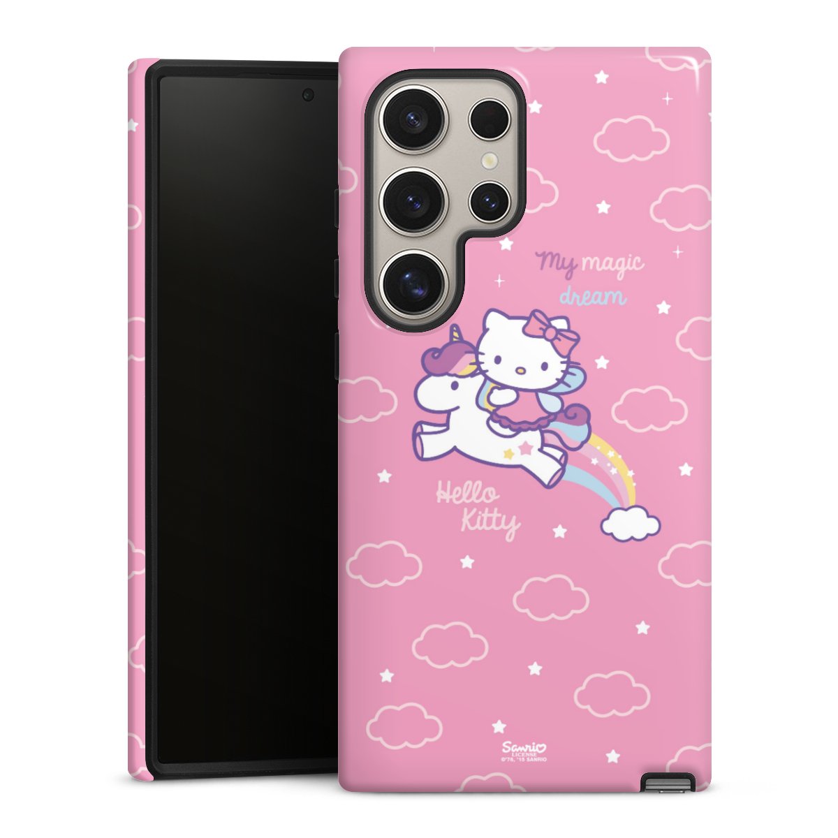 Galaxy S24 Ultra Handy Panzer Handyhülle robuste Outdoor Hülle Schutzhülle glänzend Einhorn Official Licensed Product Hello Kitty Tough Case