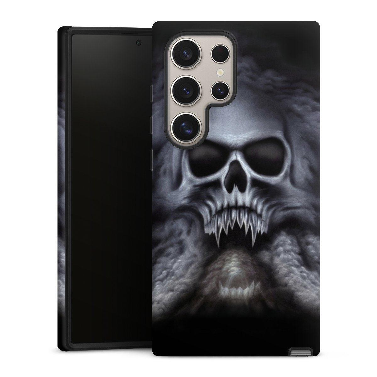 Galaxy S24 Ultra Handy Panzer Handyhülle robuste Outdoor Hülle Schutzhülle matt Totenkopf Skull Tough Case