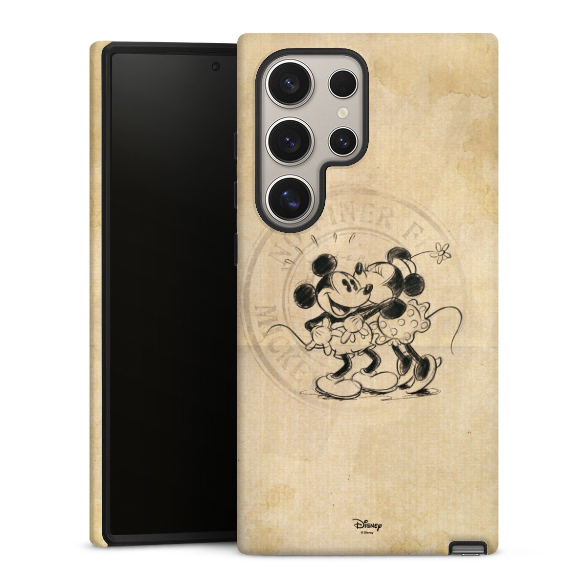 Galaxy S24 Ultra Handy Panzer Handyhülle robuste Outdoor Hülle Schutzhülle matt Mickey Mouse Vintage Minnie Mouse Tough Case