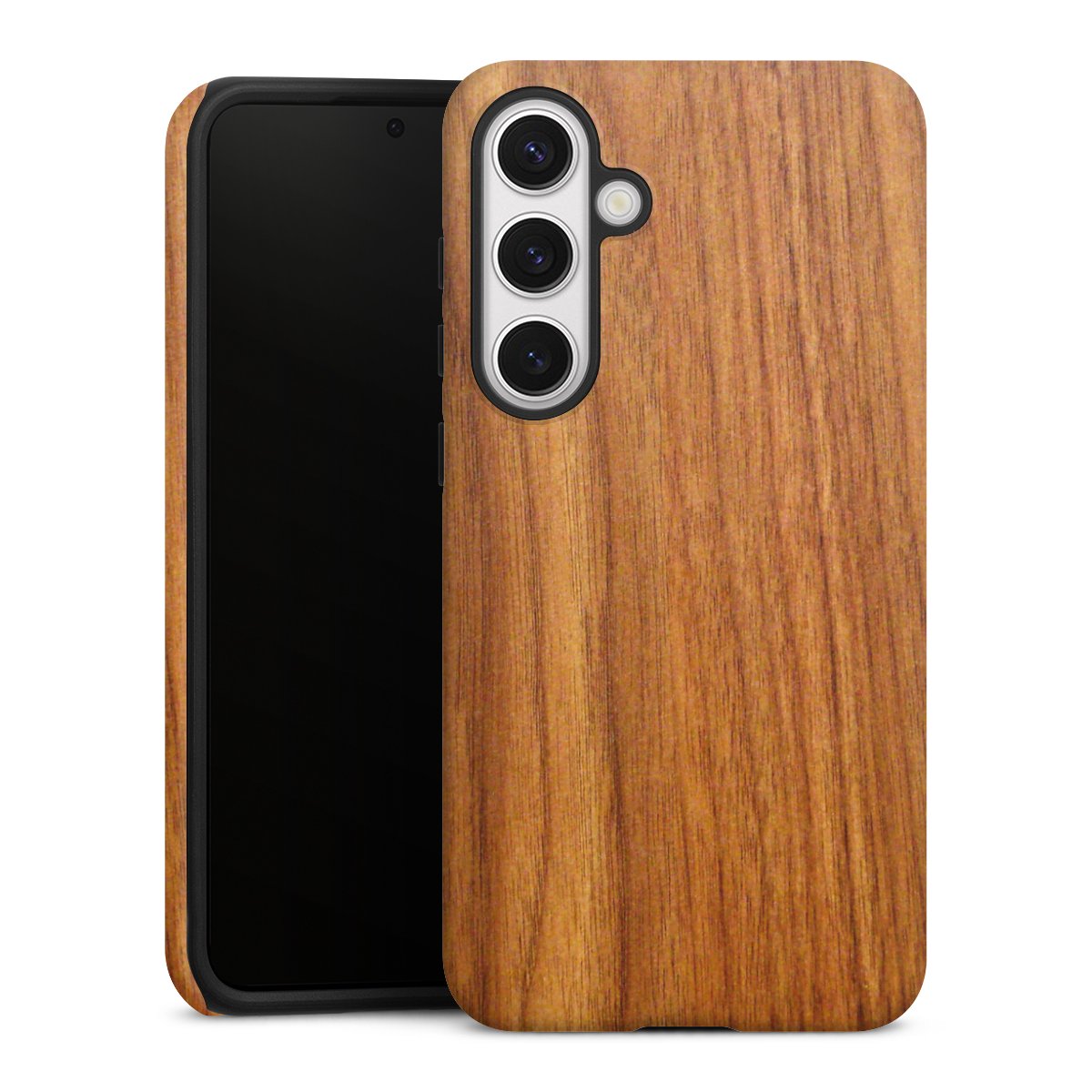 Galaxy S24+ Handy Panzer Handyhülle robuste Outdoor Hülle Schutzhülle matt Wood Larch Wooden Look Tough Case