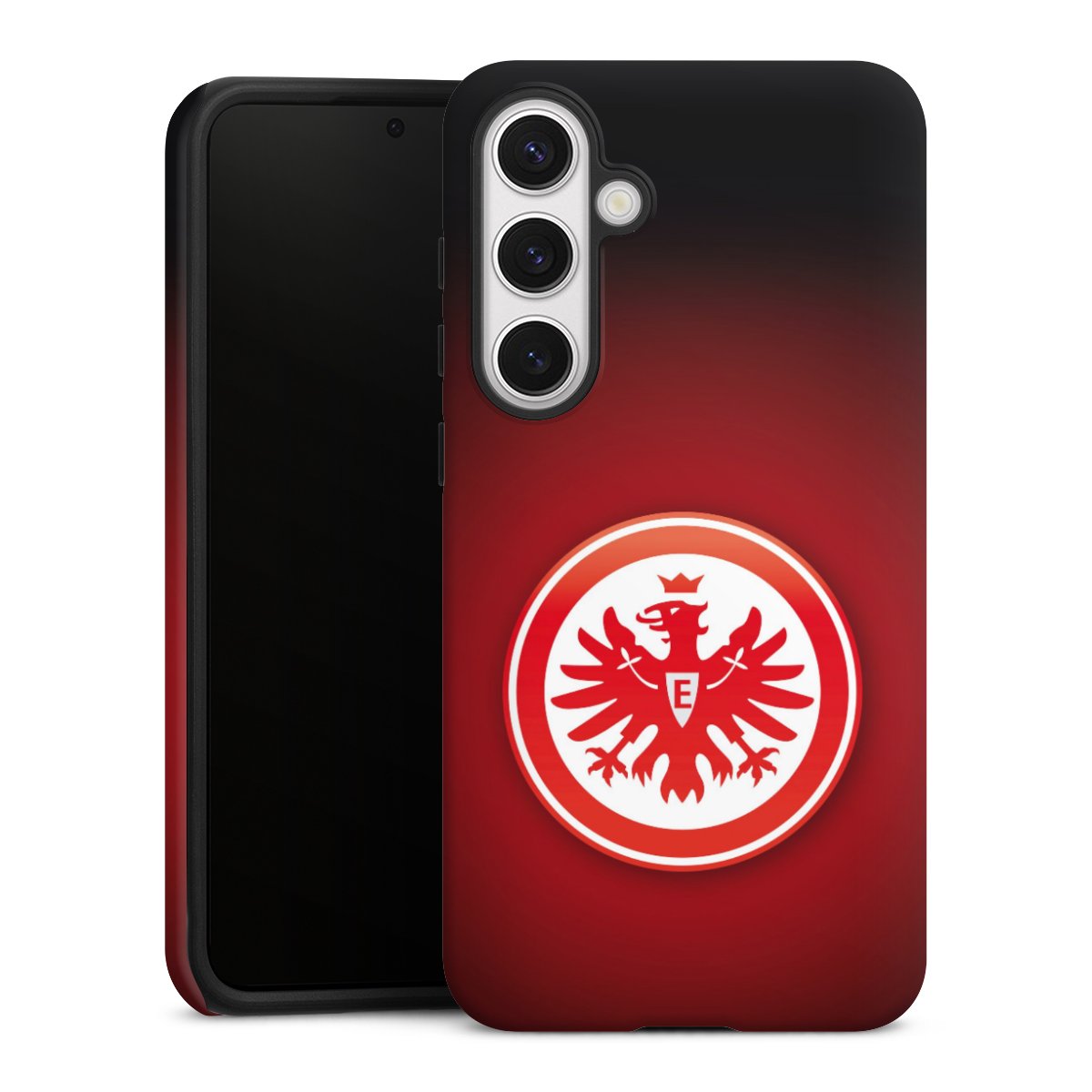 Galaxy S24+ Handy Panzer Handyhülle robuste Outdoor Hülle Schutzhülle matt Eintracht Frankfurt Official Licensed Product Coat Of Arms Tough Case