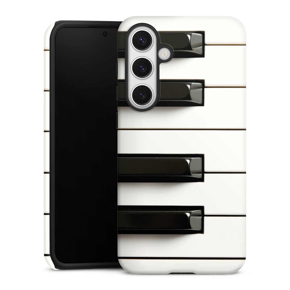 Galaxy S24+ Handy Panzer Handyhülle robuste Outdoor Hülle Schutzhülle matt Klavier Piano Music Tough Case