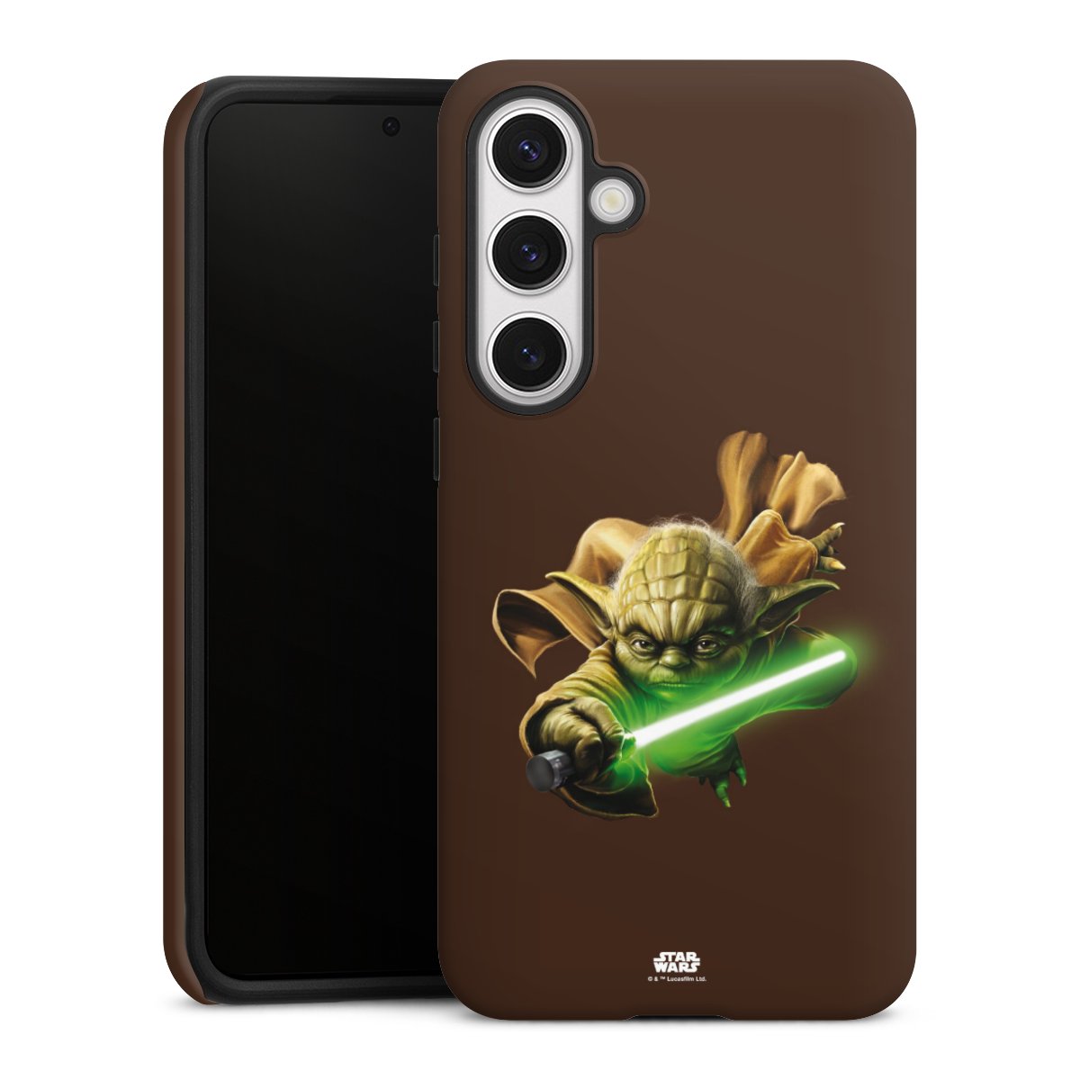 Galaxy S24+ Handy Panzer Handyhülle robuste Outdoor Hülle Schutzhülle matt Yoda Merchandise Star Wars Tough Case