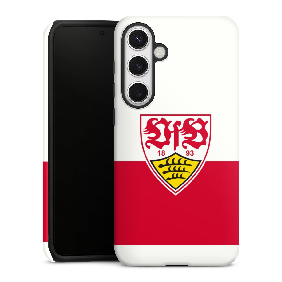 Galaxy S24+ Handy Panzer Handyhülle robuste Outdoor Hülle Schutzhülle matt Official Licensed Product Logo Vfb Stuttgart Tough Case