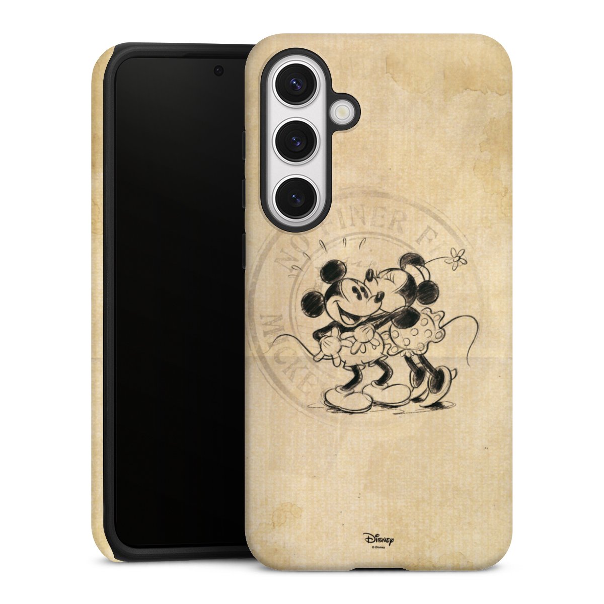 Galaxy S24+ Handy Panzer Handyhülle robuste Outdoor Hülle Schutzhülle matt Mickey Mouse Vintage Minnie Mouse Tough Case