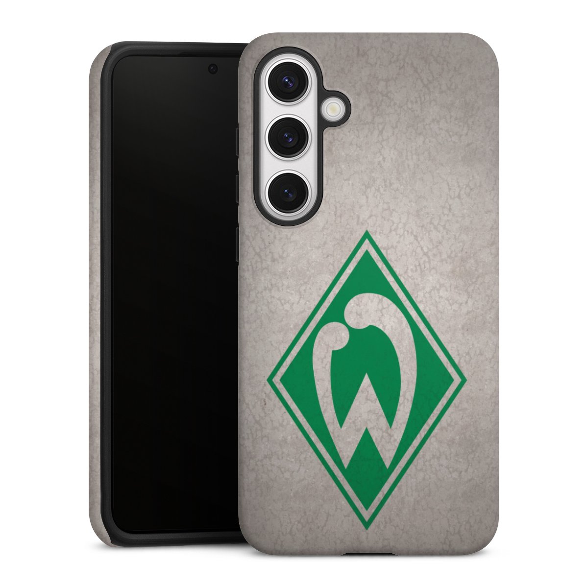 Galaxy S24+ Handy Panzer Handyhülle robuste Outdoor Hülle Schutzhülle matt Sv Werder Bremen Concrete Official Licensed Product Tough Case