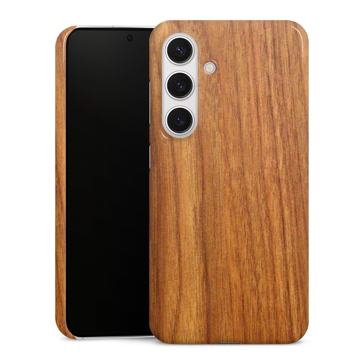 Galaxy S24 Handy Premium Case Smartphone Handyhülle Schutzhülle glänzend Wood Larch Wooden Look Premium Case