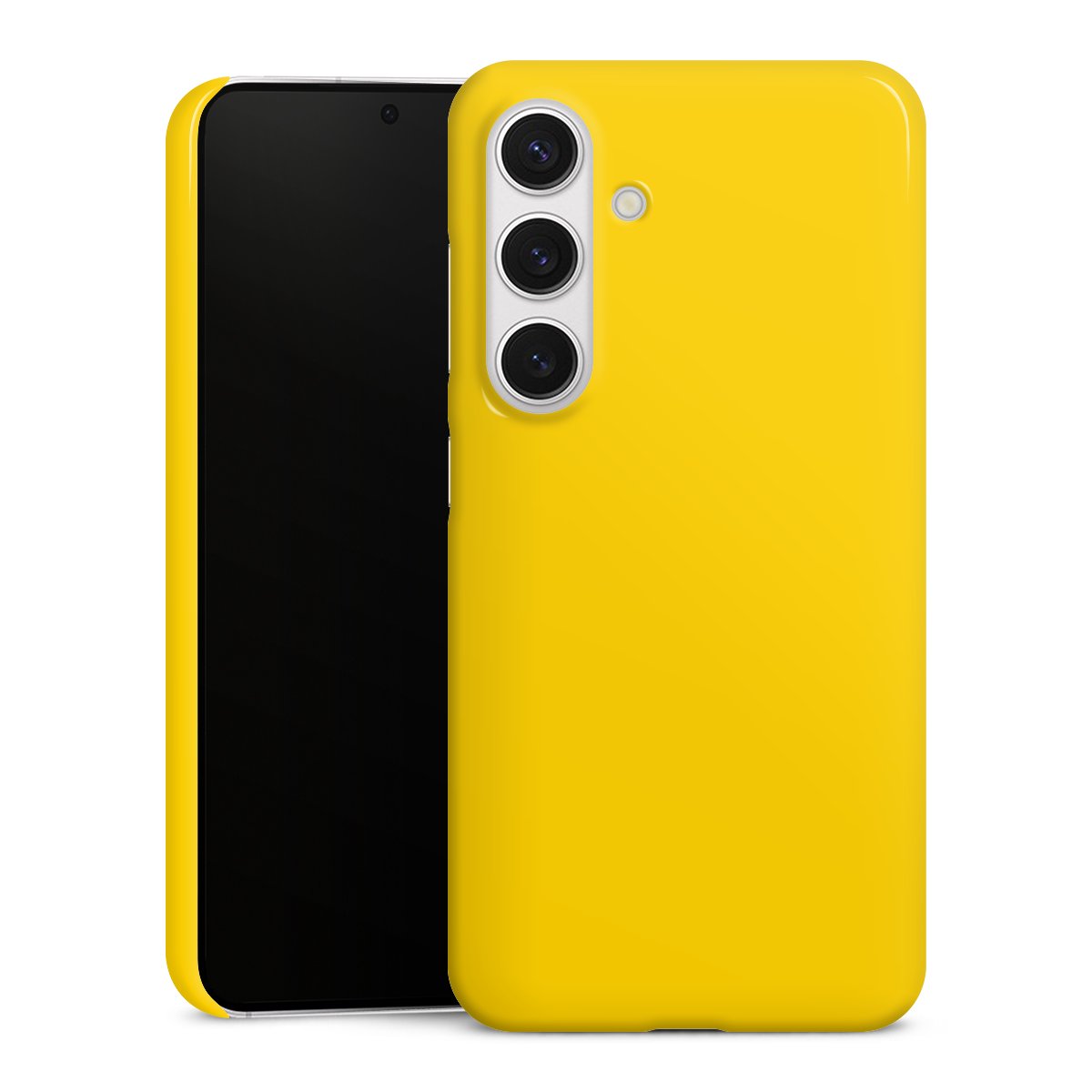 Galaxy S24 Handy Premium Case Smartphone Handyhülle Schutzhülle glänzend Yellow Unicoloured Colour Premium Case