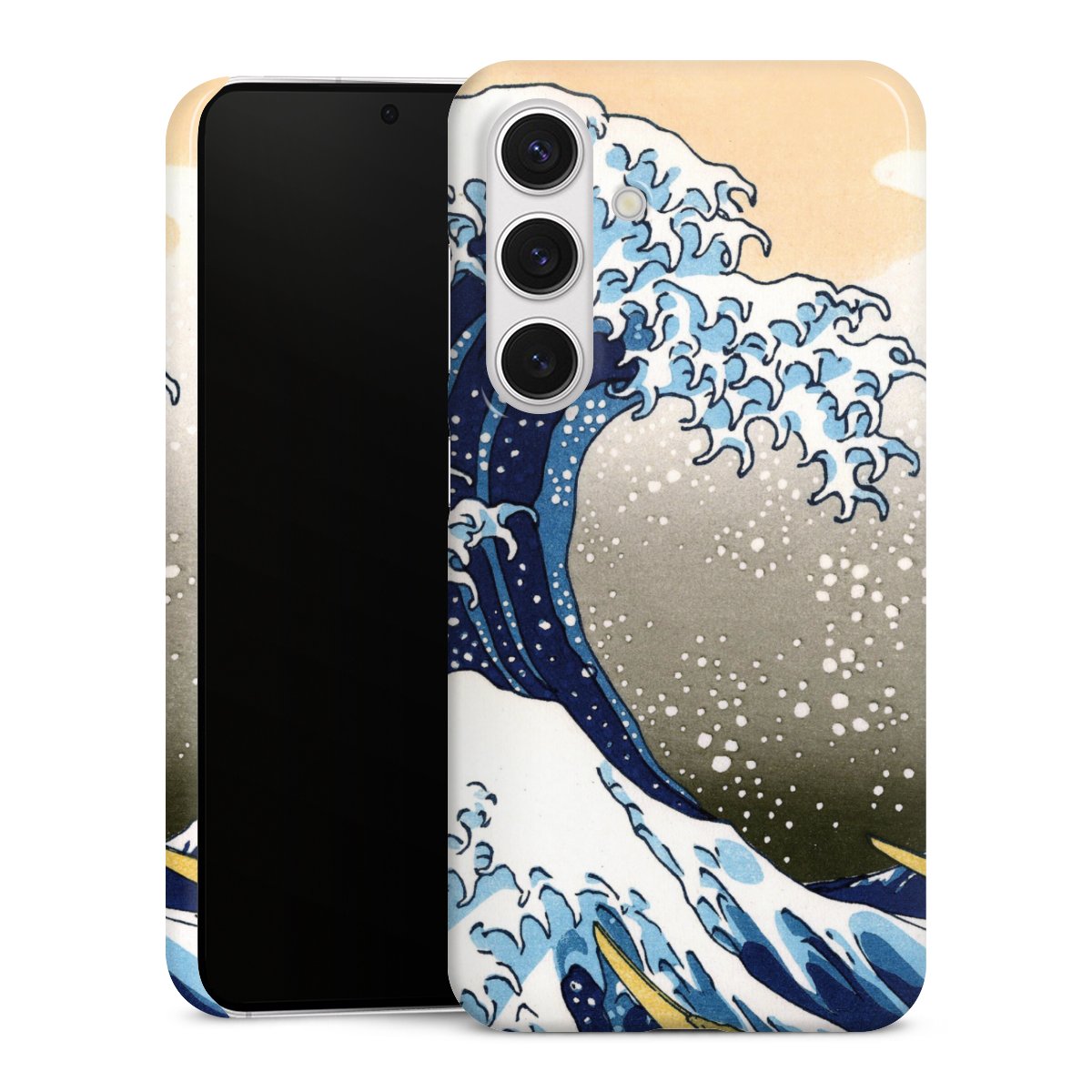 Galaxy S24 Handy Premium Case Smartphone Handyhülle Schutzhülle glänzend Kunst Katsushika Hokusai Die Große Welle Vor Kanagawa Premium Case