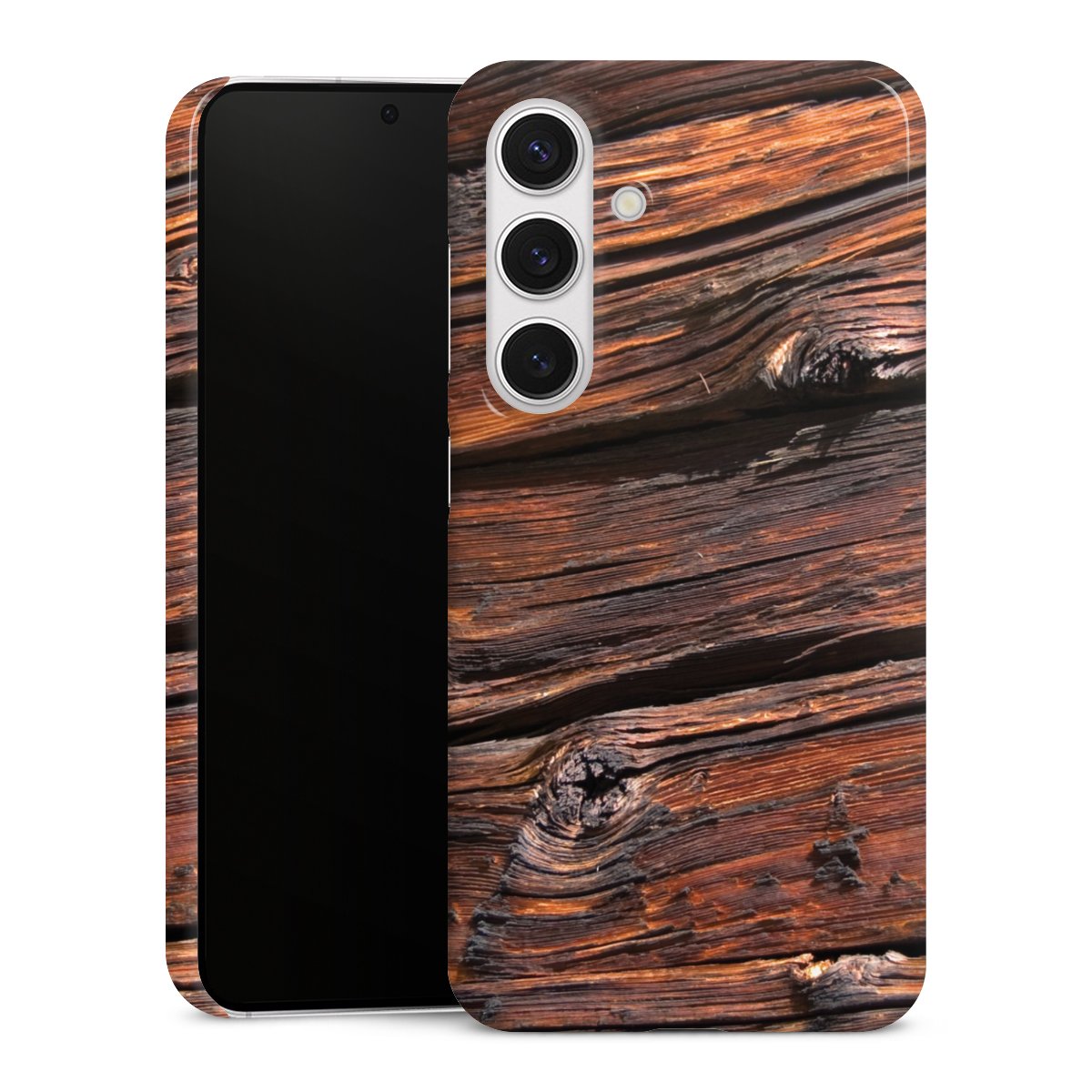 Galaxy S24 Handy Premium Case Smartphone Handyhülle Schutzhülle glänzend Beams Wooden Look Wood Premium Case