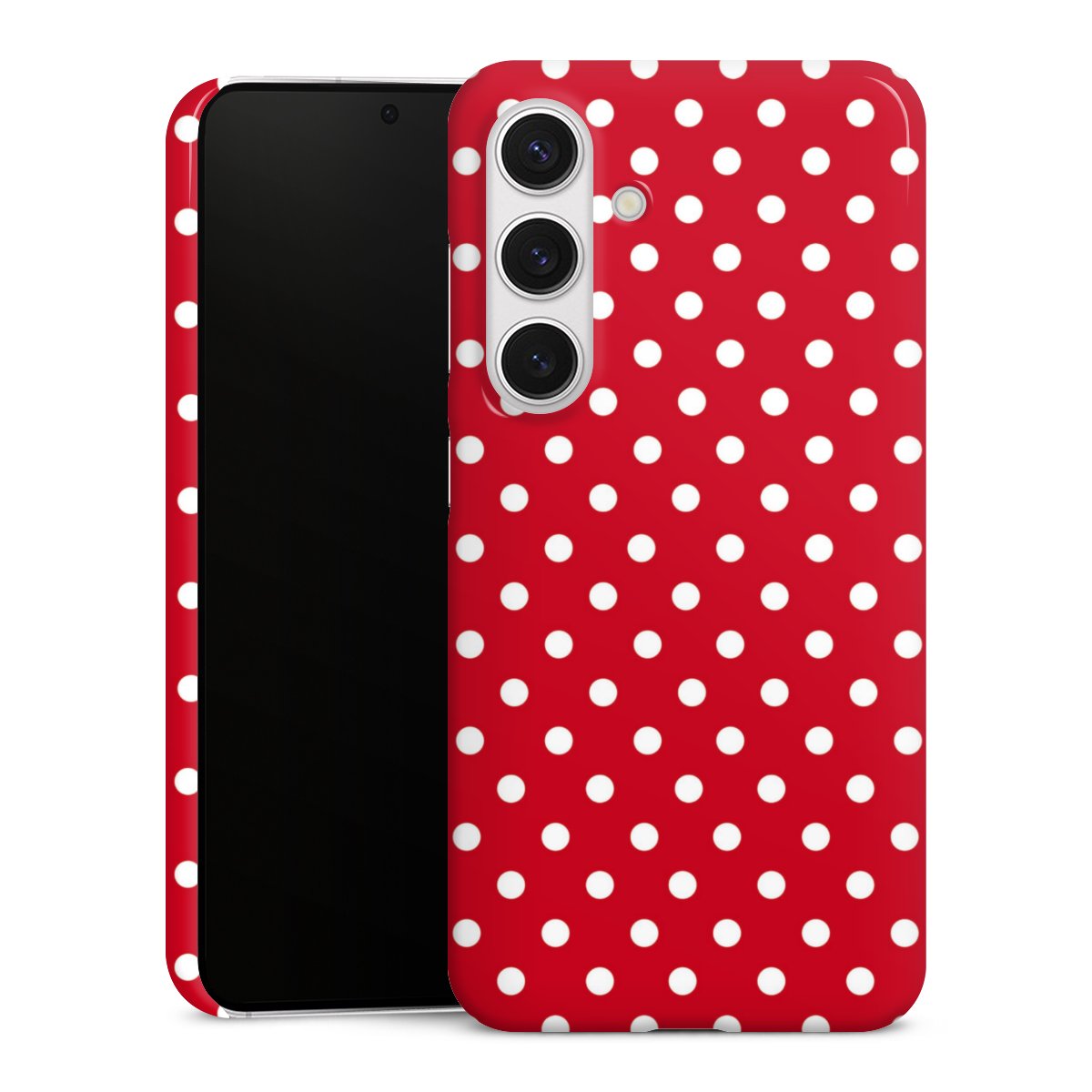 Galaxy S24 Handy Premium Case Smartphone Handyhülle Schutzhülle glänzend Points Polka Dots Retro Premium Case