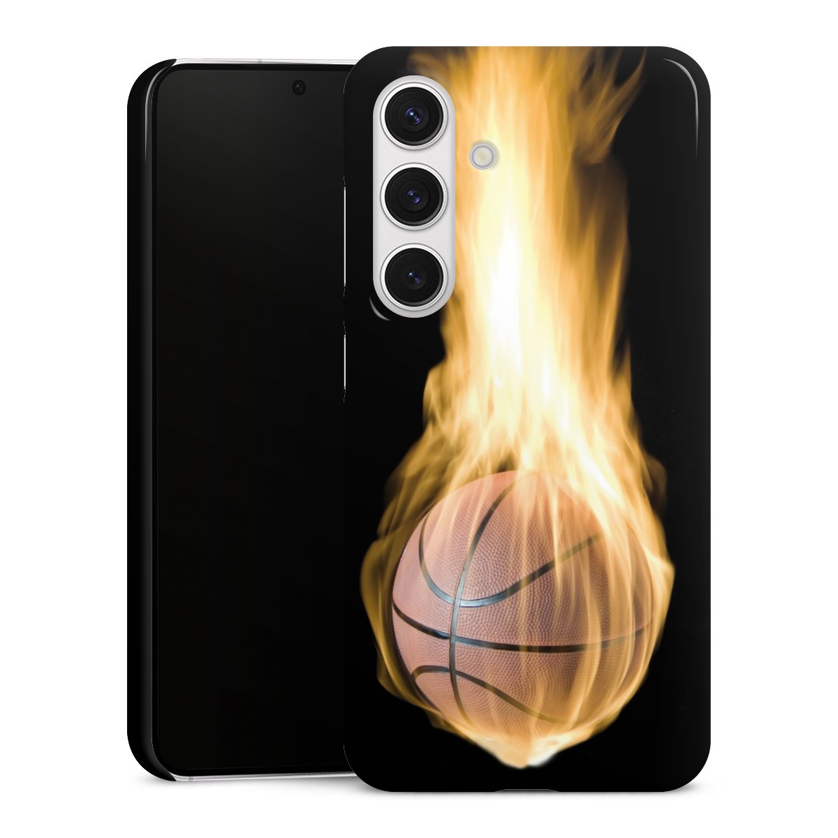 Galaxy S24 Handy Premium Case Smartphone Handyhülle Schutzhülle glänzend Basketball Sports Fire Premium Case