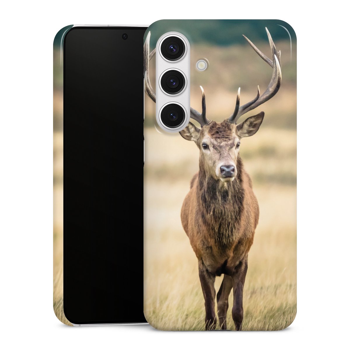 Galaxy S24 Handy Premium Case Smartphone Handyhülle Schutzhülle glänzend Deer Meadow Forrest Premium Case