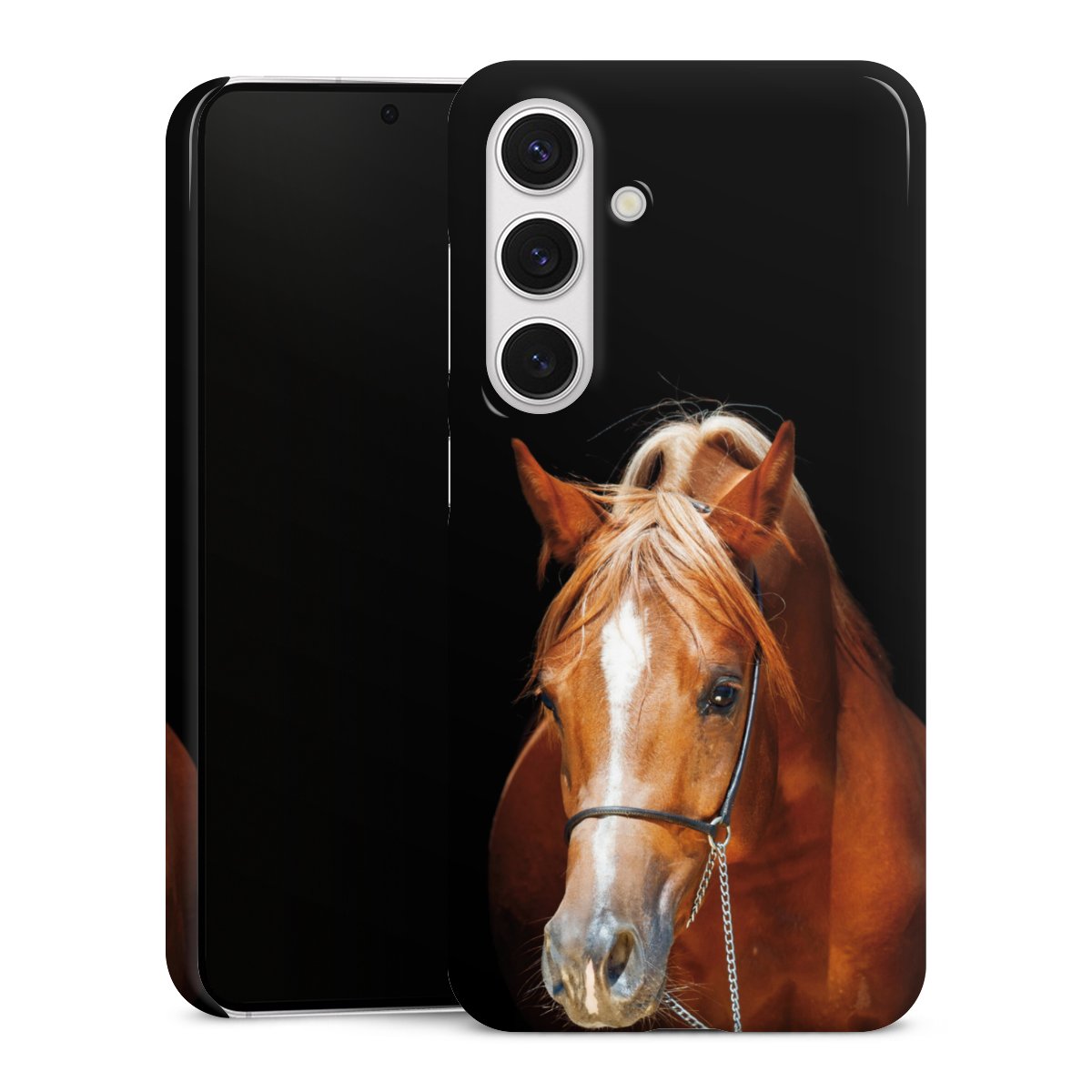 Galaxy S24 Handy Premium Case Smartphone Handyhülle Schutzhülle glänzend Mare Horse Hobby Premium Case