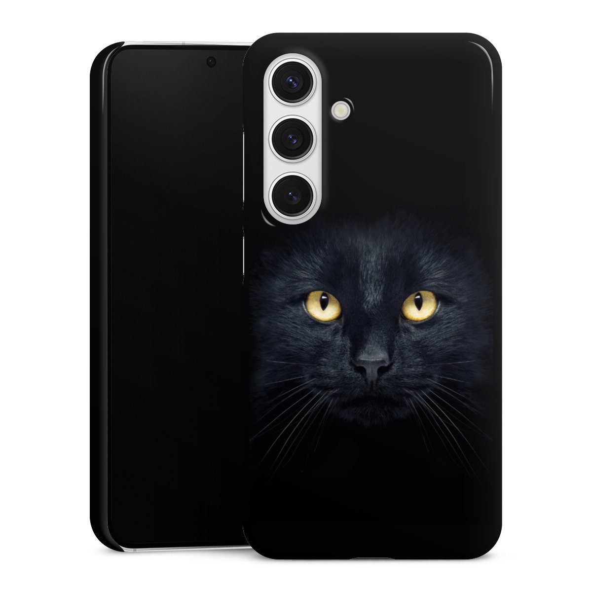 Galaxy S24 Handy Premium Case Smartphone Handyhülle Schutzhülle glänzend Eye Cat Black Premium Case