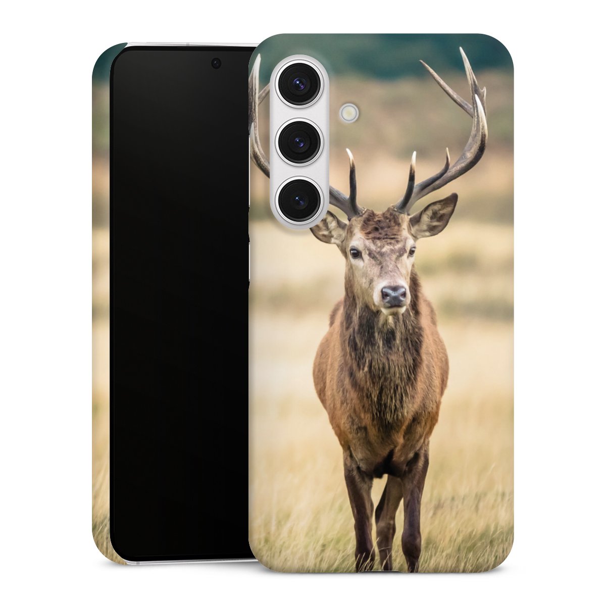 Galaxy S24 Handy Premium Case Smartphone Handyhülle Schutzhülle matt Deer Meadow Forrest Premium Case