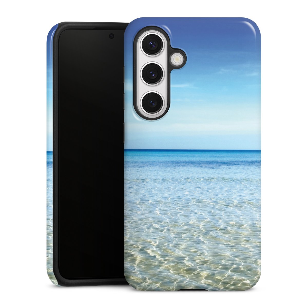 Galaxy S24 Handy Panzer Handyhülle robuste Outdoor Hülle Schutzhülle glänzend Urlaub Sky Ocean Tough Case