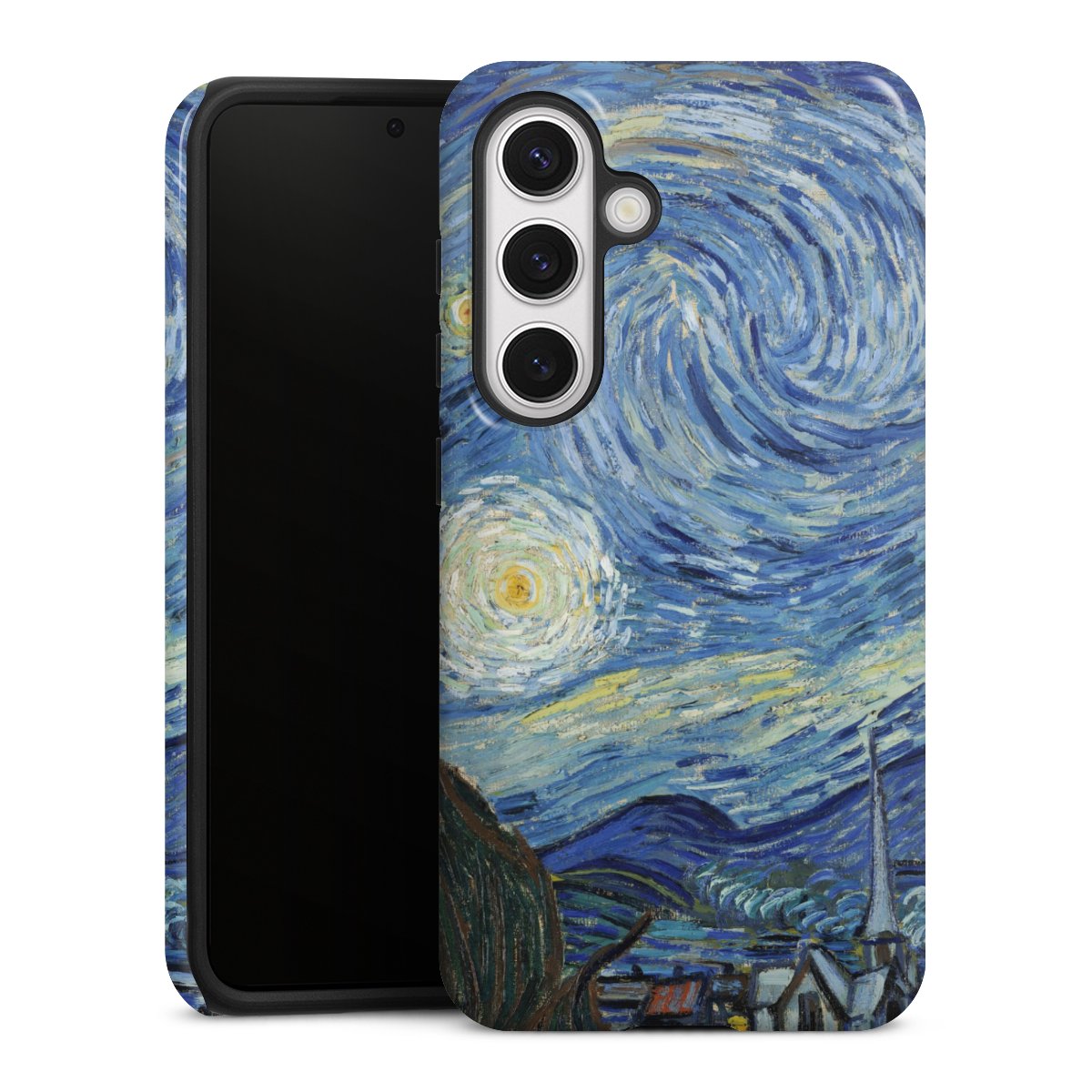 Galaxy S24 Handy Panzer Handyhülle robuste Outdoor Hülle Schutzhülle glänzend The Starry Night Kunst Vincent Van Gogh Tough Case