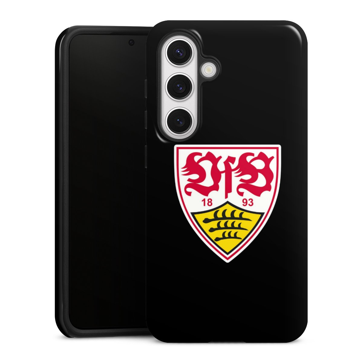 Galaxy S24 Handy Panzer Handyhülle robuste Outdoor Hülle Schutzhülle glänzend Vfb Stuttgart Official Licensed Product Coat Of Arms Tough Case