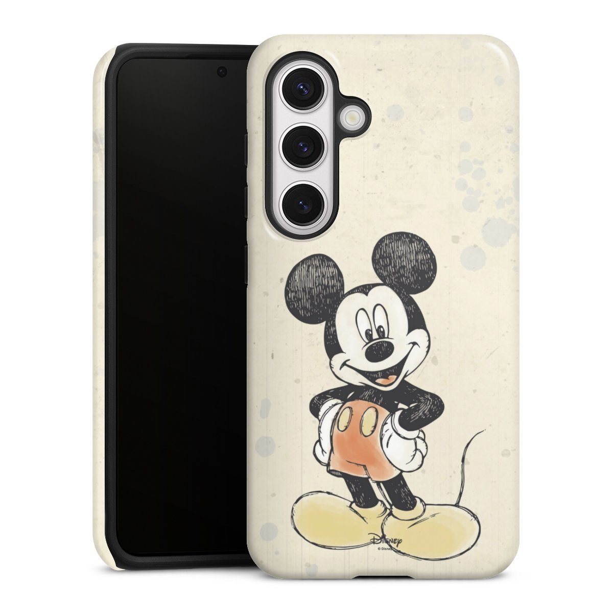 Galaxy S24 Handy Panzer Handyhülle robuste Outdoor Hülle Schutzhülle glänzend Water Colour Mickey & Minnie Mouse Official Licensed Product Tough Case