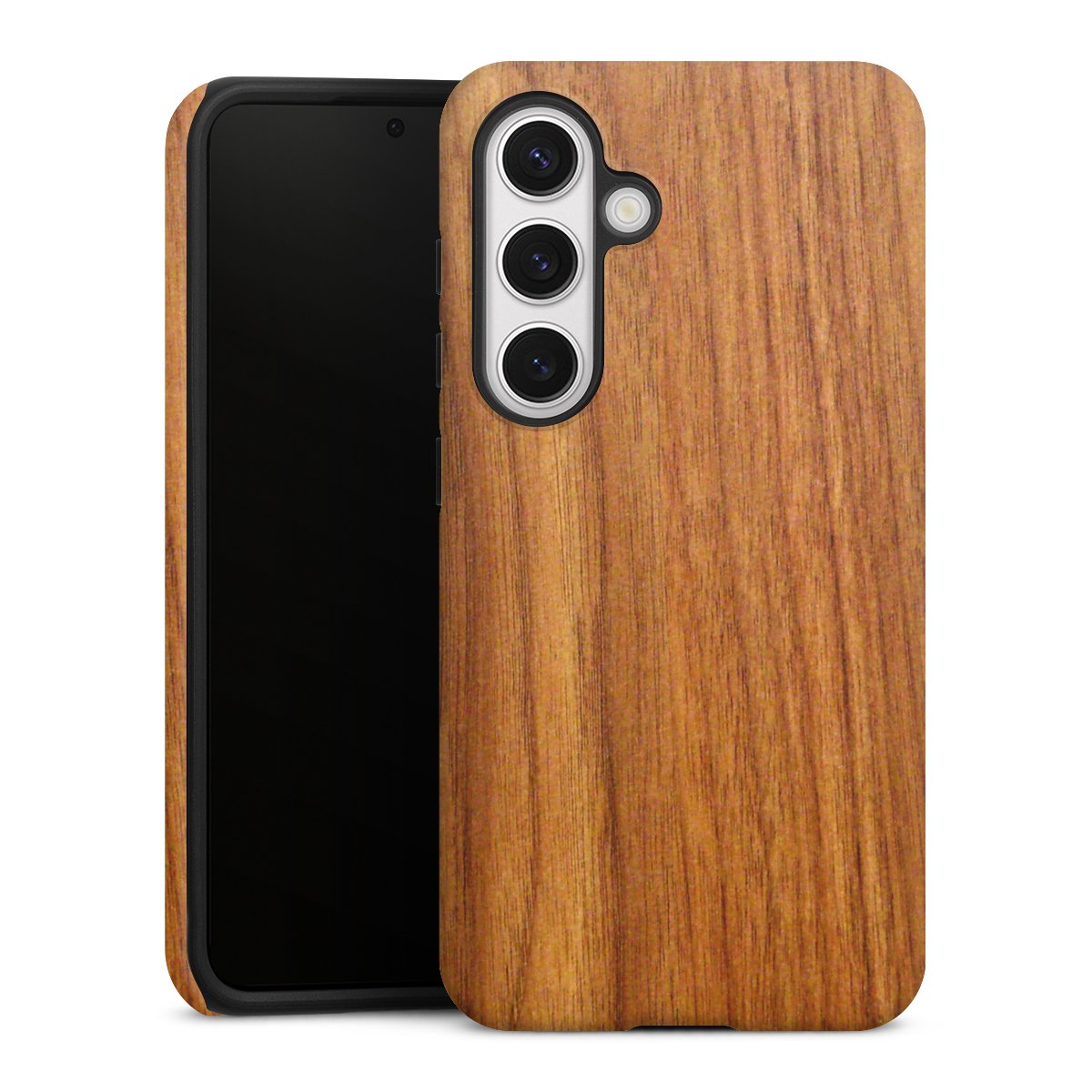 Galaxy S24 Handy Panzer Handyhülle robuste Outdoor Hülle Schutzhülle matt Wood Larch Wooden Look Tough Case