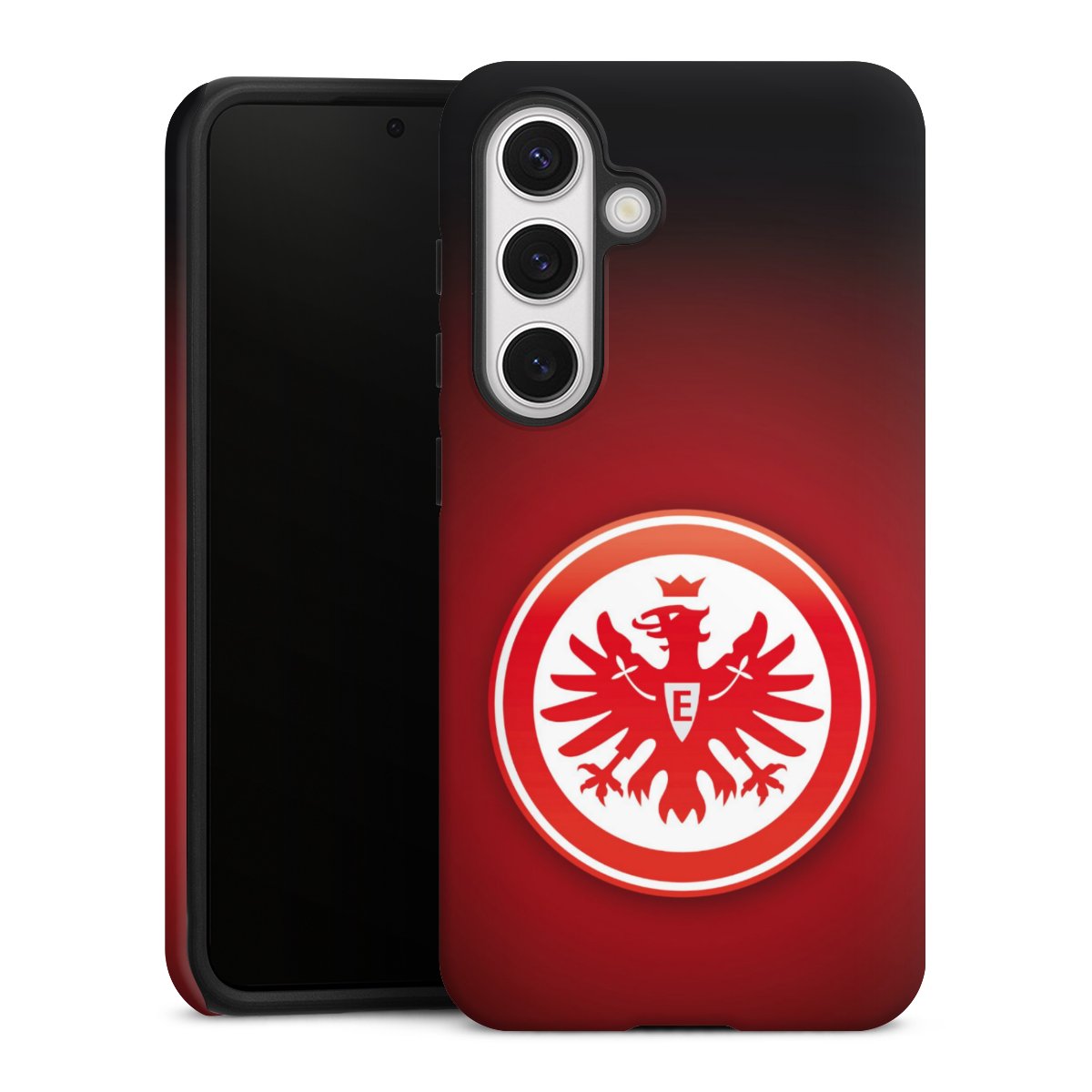 Galaxy S24 Handy Panzer Handyhülle robuste Outdoor Hülle Schutzhülle matt Eintracht Frankfurt Official Licensed Product Coat Of Arms Tough Case