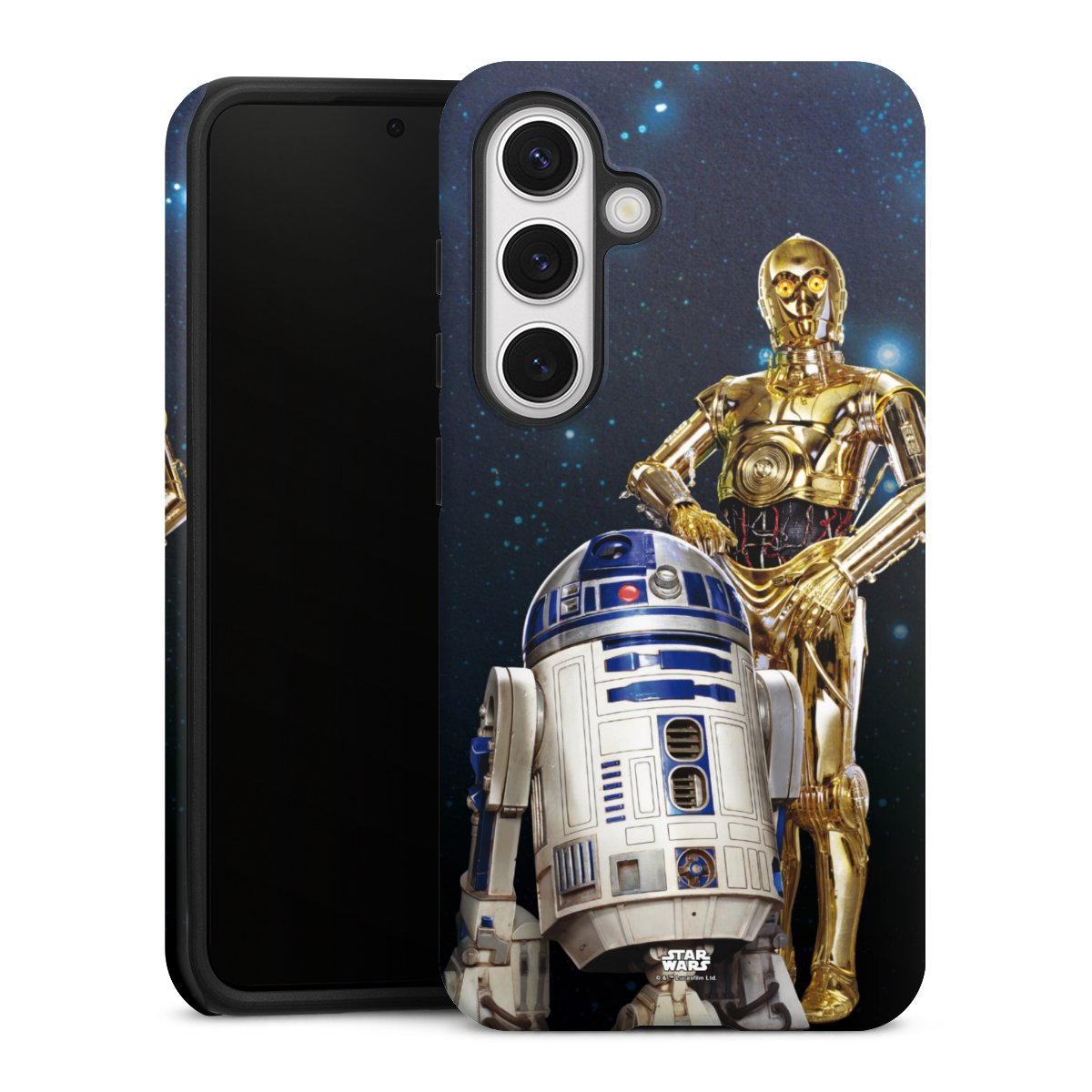 Galaxy S24 Handy Panzer Handyhülle robuste Outdoor Hülle Schutzhülle matt Weltall Star Wars R2d2 Tough Case