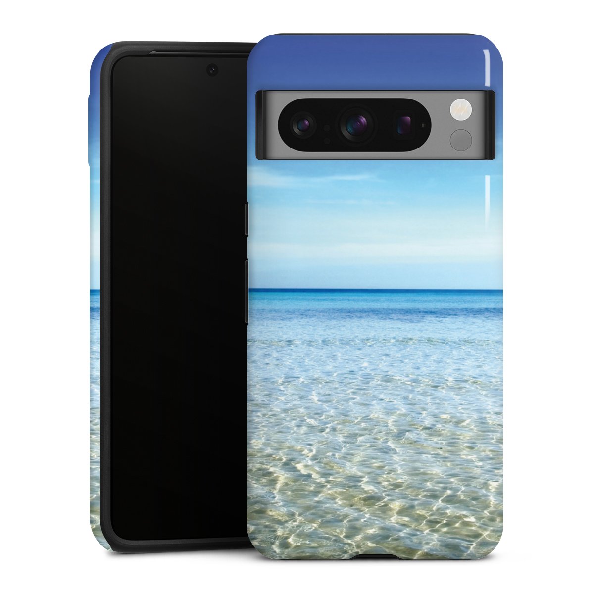 Google Pixel 8 Pro Handy Panzer Handyhülle robuste Outdoor Hülle Schutzhülle glänzend Urlaub Sky Ocean Tough Case