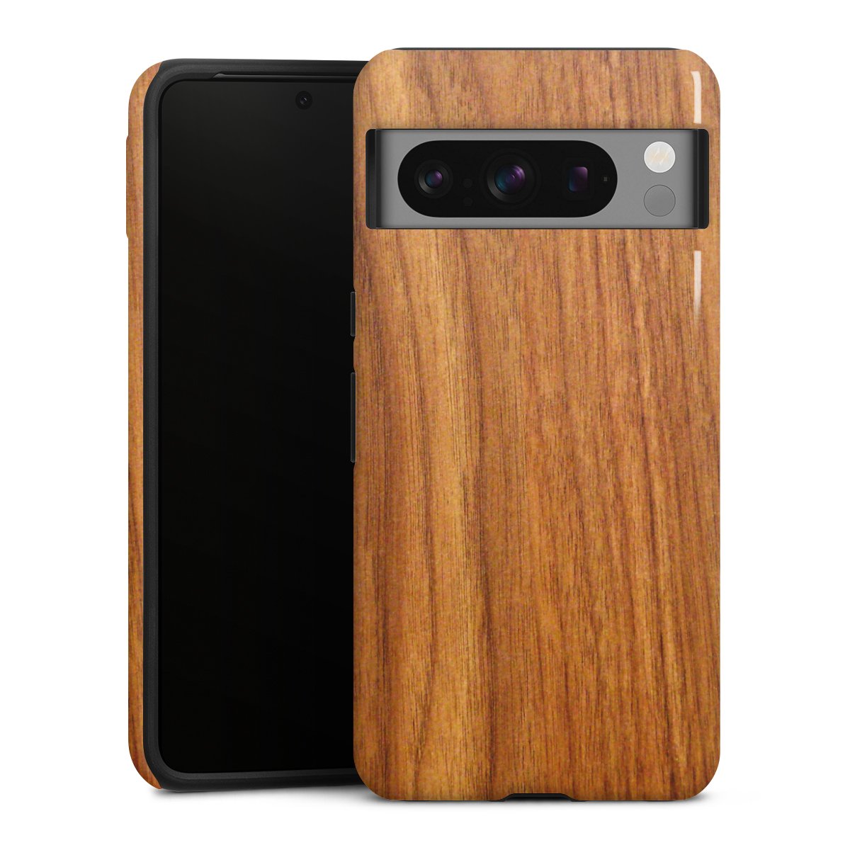 Google Pixel 8 Pro Handy Panzer Handyhülle robuste Outdoor Hülle Schutzhülle glänzend Wood Larch Wooden Look Tough Case