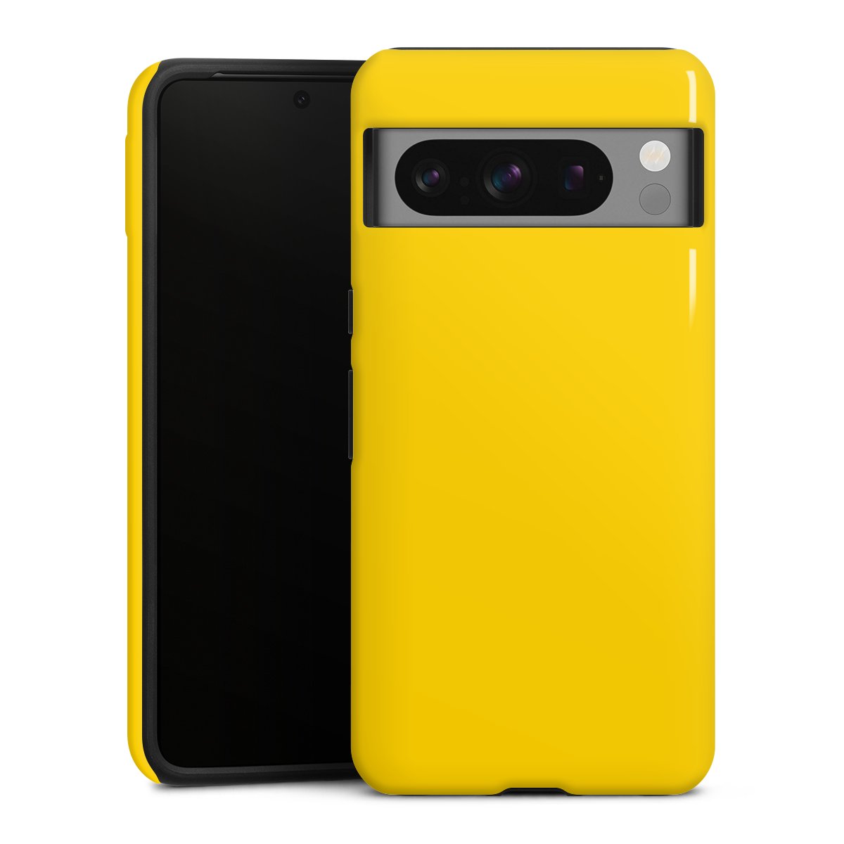 Google Pixel 8 Pro Handy Panzer Handyhülle robuste Outdoor Hülle Schutzhülle glänzend Yellow Unicoloured Colour Tough Case