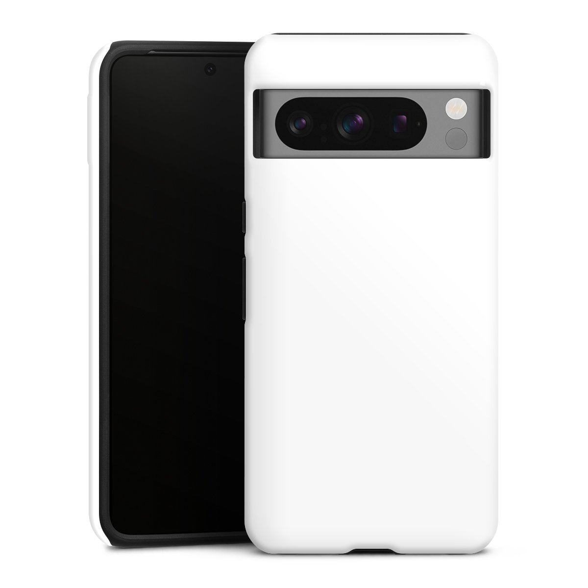 Google Pixel 8 Pro Handy Panzer Handyhülle robuste Outdoor Hülle Schutzhülle glänzend Unicoloured Colour White Tough Case