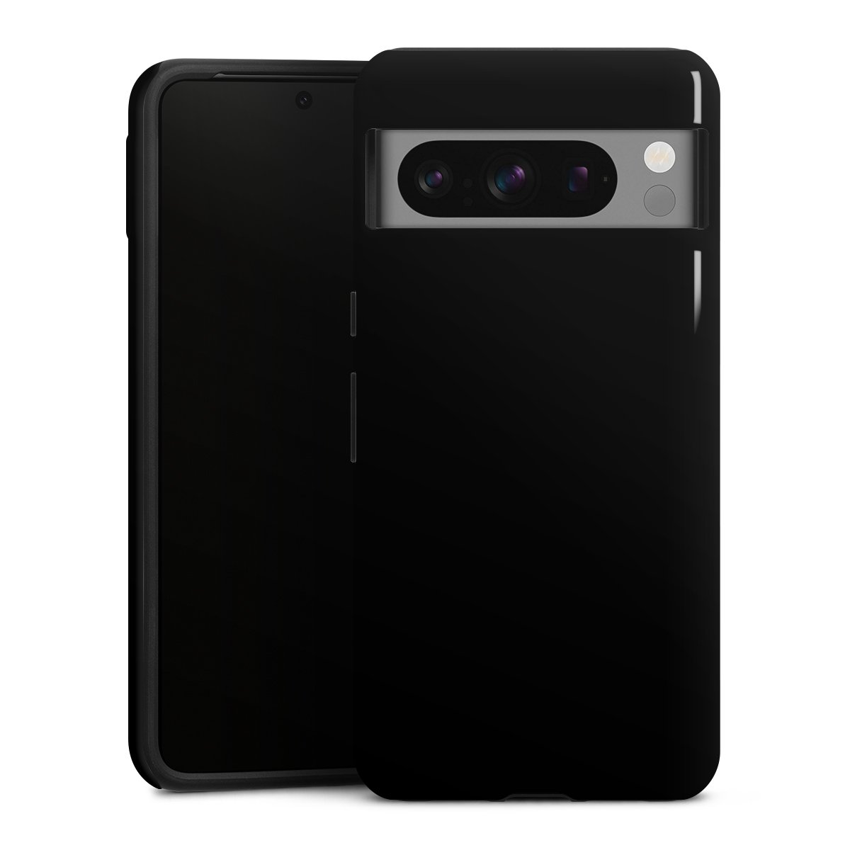 Google Pixel 8 Pro Handy Panzer Handyhülle robuste Outdoor Hülle Schutzhülle glänzend Black Colour Unicoloured Tough Case