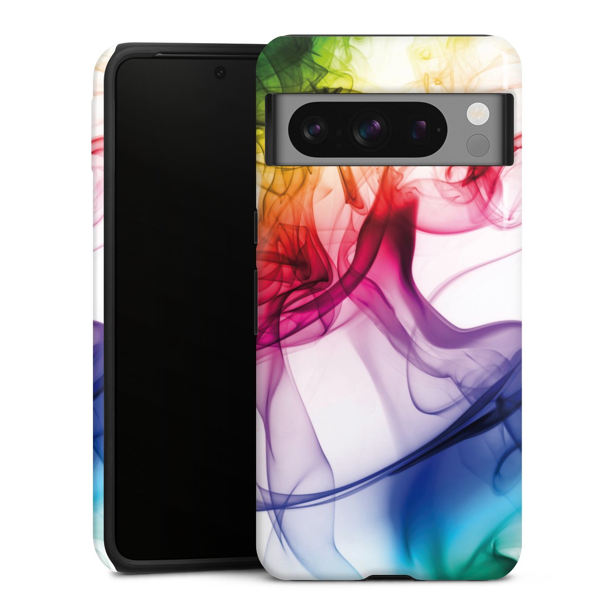 Google Pixel 8 Pro Handy Panzer Handyhülle robuste Outdoor Hülle Schutzhülle glänzend Water Colour Rainbow Tough Case