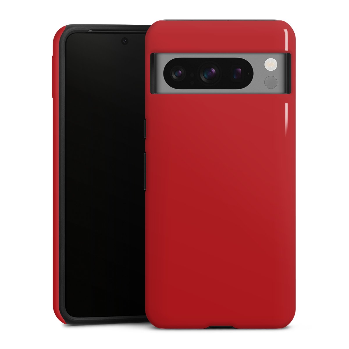 Google Pixel 8 Pro Handy Panzer Handyhülle robuste Outdoor Hülle Schutzhülle glänzend Colour Unicoloured Red Tough Case