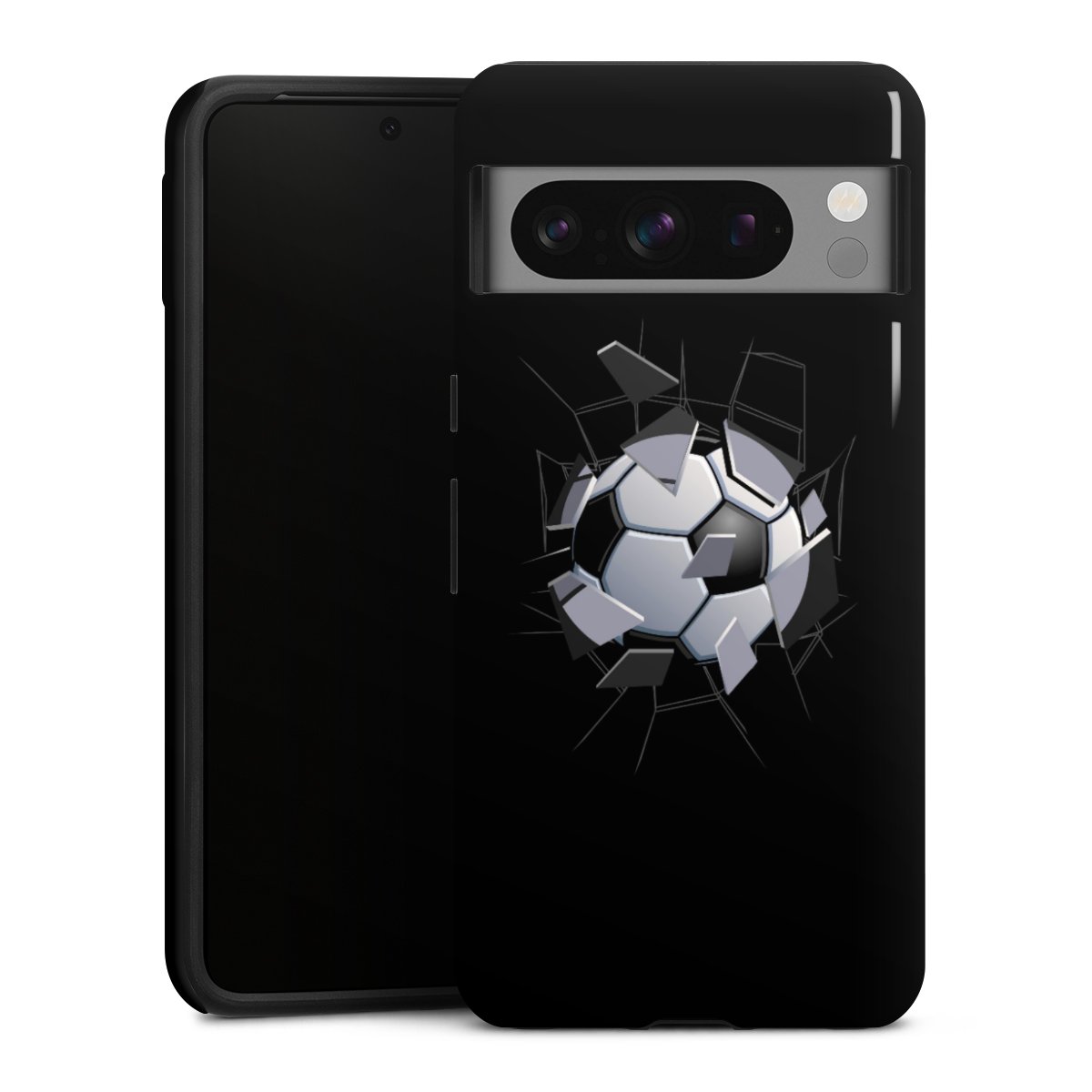 Google Pixel 8 Pro Handy Panzer Handyhülle robuste Outdoor Hülle Schutzhülle glänzend Sports Soccer Mosaic Tough Case