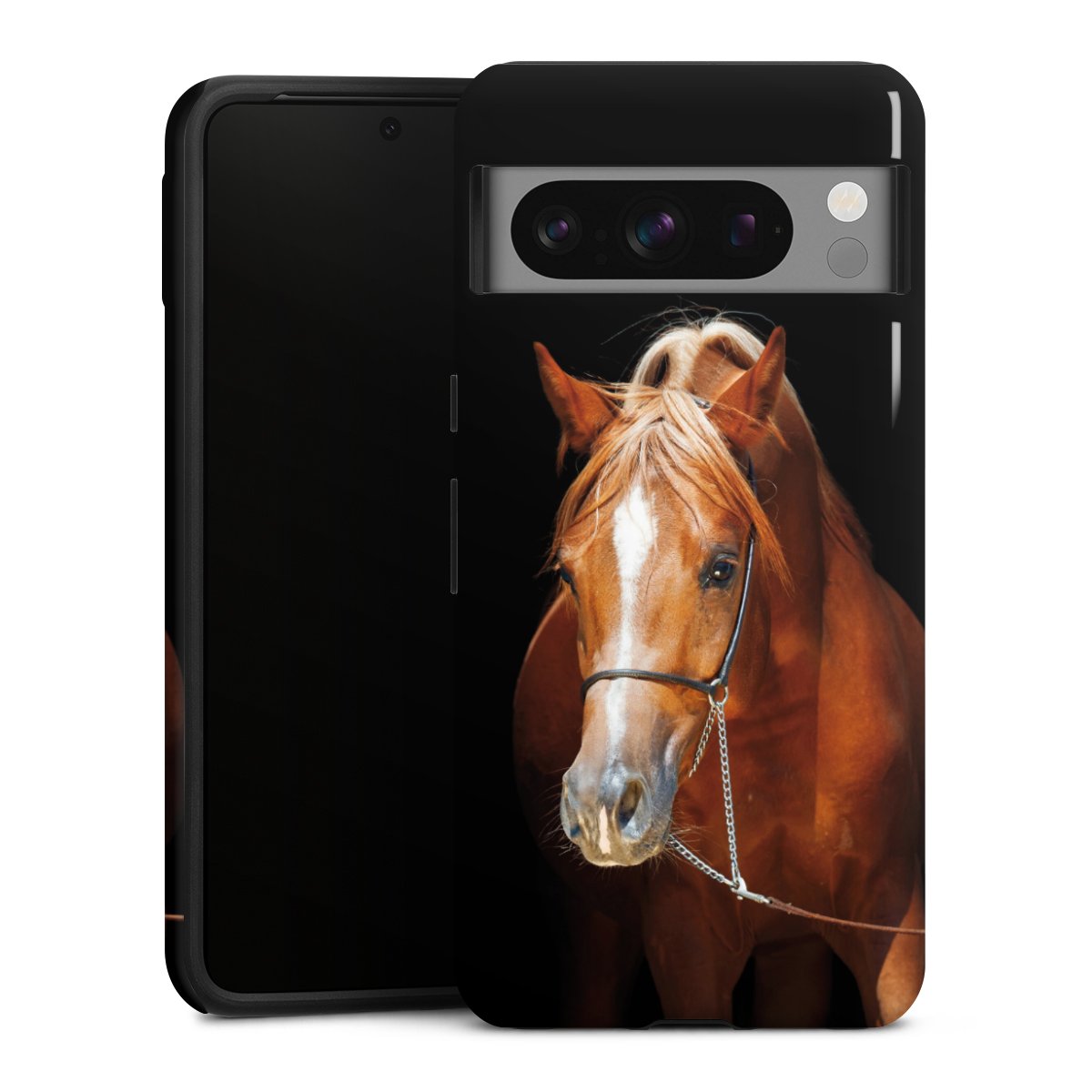 Google Pixel 8 Pro Handy Panzer Handyhülle robuste Outdoor Hülle Schutzhülle glänzend Mare Horse Hobby Tough Case