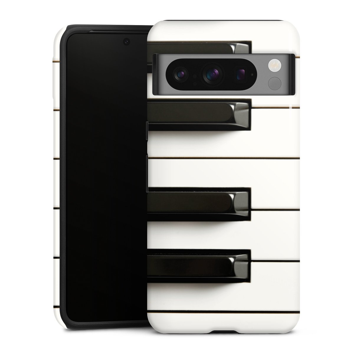 Google Pixel 8 Pro Handy Panzer Handyhülle robuste Outdoor Hülle Schutzhülle glänzend Klavier Piano Music Tough Case