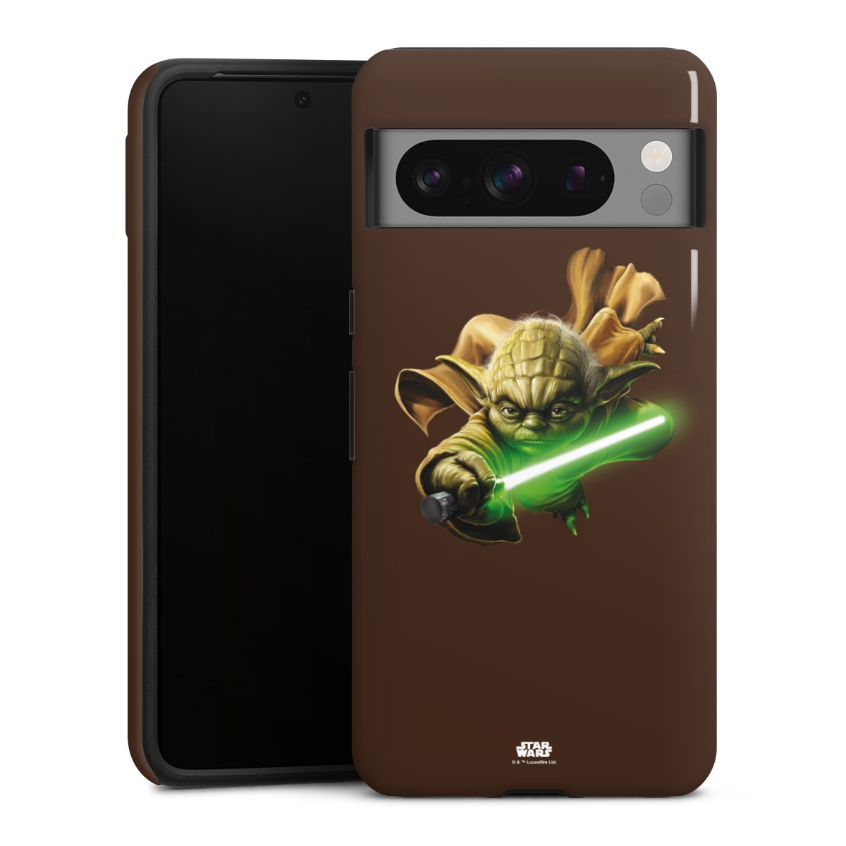 Google Pixel 8 Pro Handy Panzer Handyhülle robuste Outdoor Hülle Schutzhülle glänzend Yoda Merchandise Star Wars Tough Case