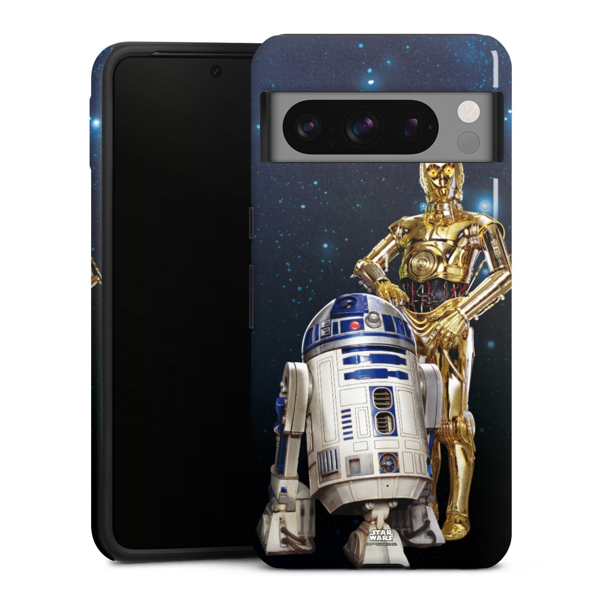 Google Pixel 8 Pro Handy Panzer Handyhülle robuste Outdoor Hülle Schutzhülle glänzend Weltall Star Wars R2d2 Tough Case