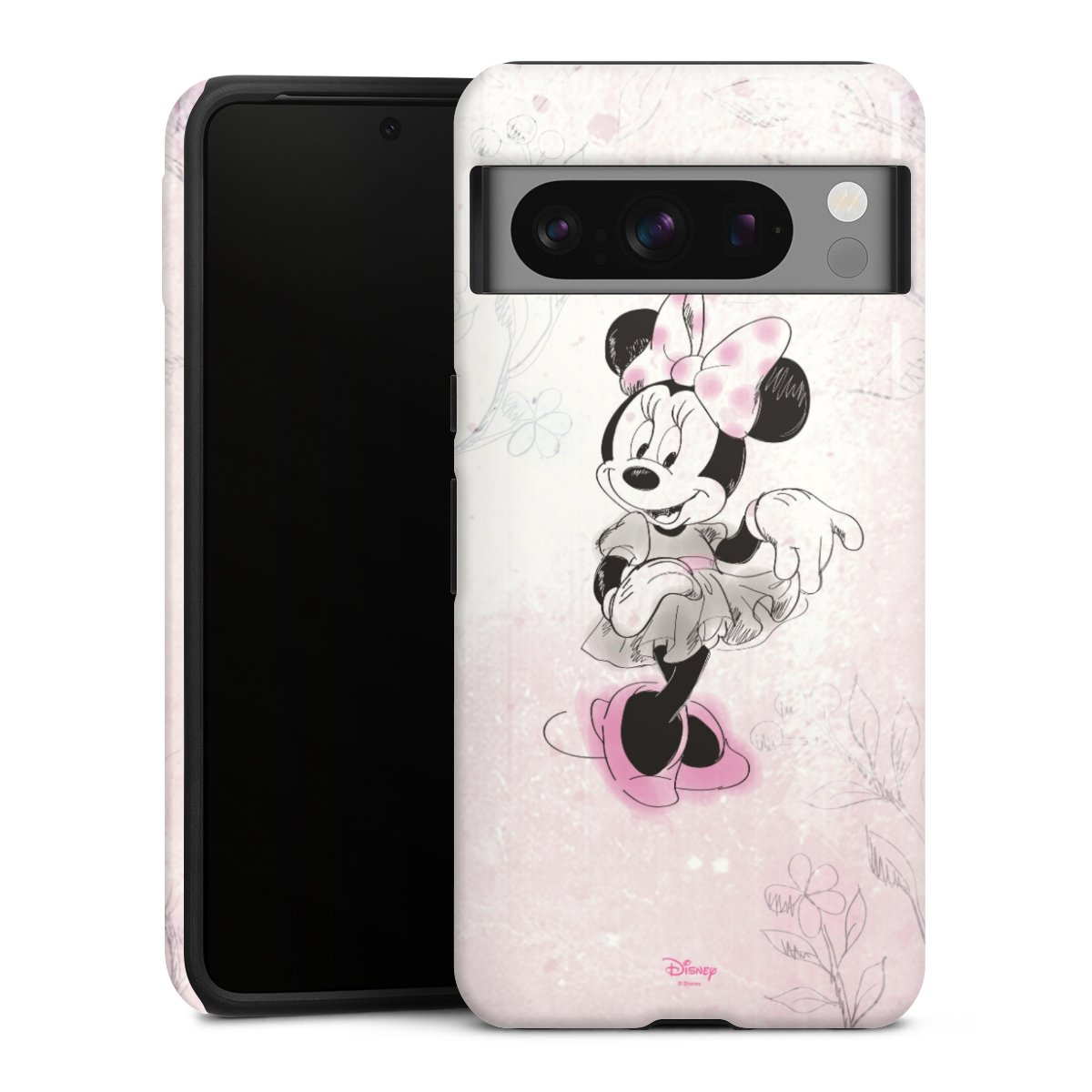 Google Pixel 8 Pro Handy Panzer Handyhülle robuste Outdoor Hülle Schutzhülle glänzend Disney Minnie Mouse Vintage Tough Case