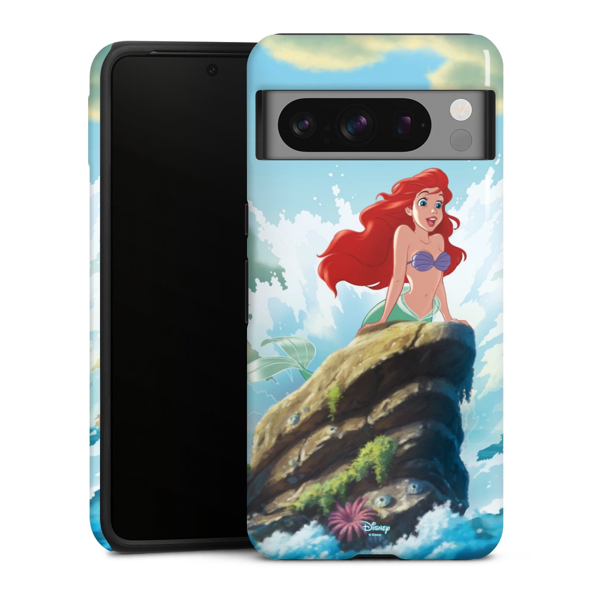 Google Pixel 8 Pro Handy Panzer Handyhülle robuste Outdoor Hülle Schutzhülle glänzend Mermaid Arielle Die Meerjungfrau Official Licensed Product Tough Case