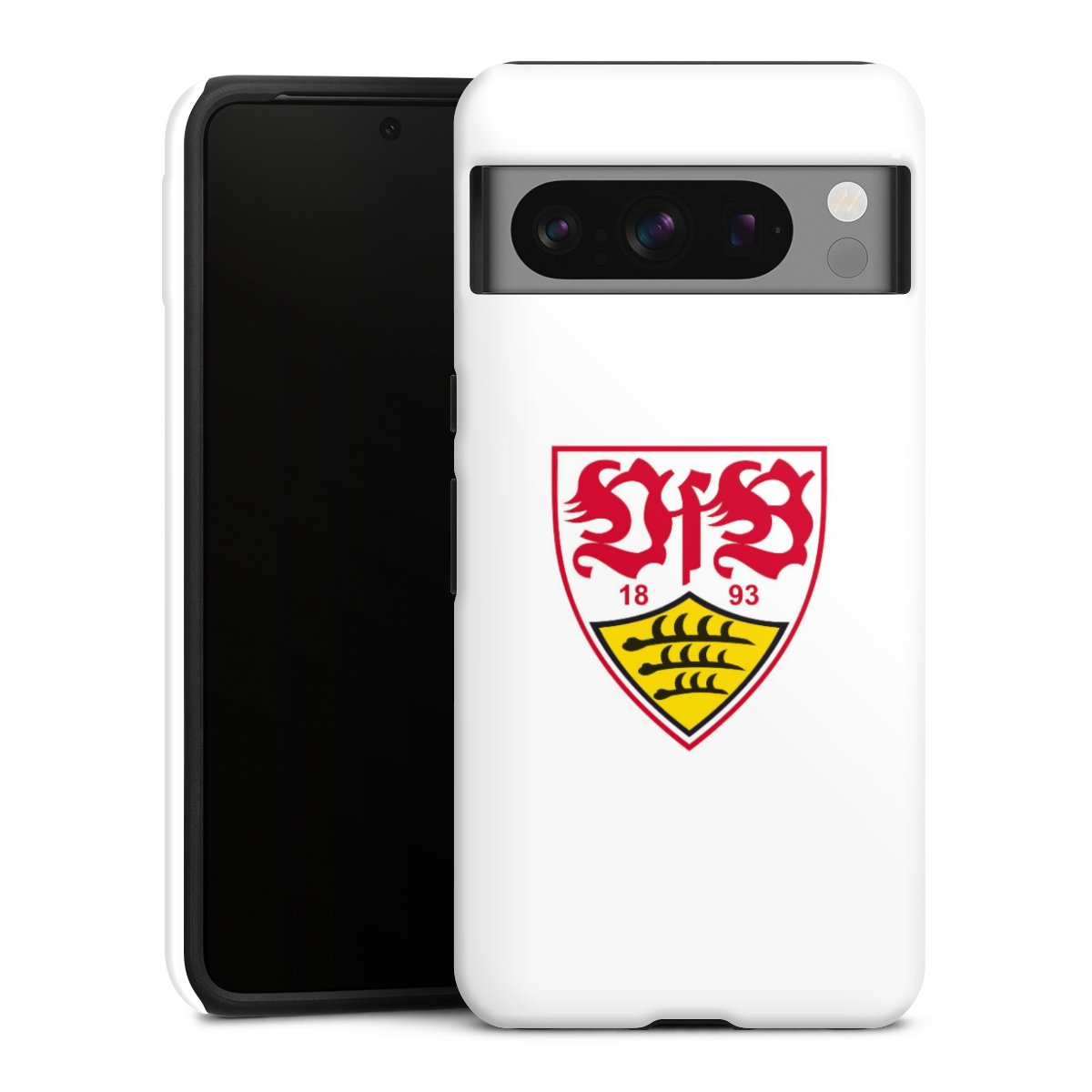 Google Pixel 8 Pro Handy Panzer Handyhülle robuste Outdoor Hülle Schutzhülle glänzend Logo Official Licensed Product Vfb Stuttgart Tough Case