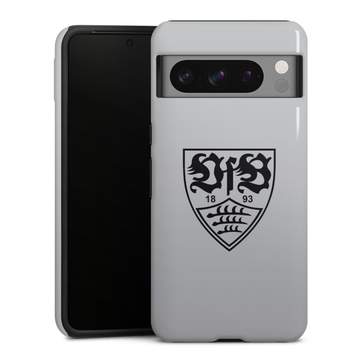 Google Pixel 8 Pro Handy Panzer Handyhülle robuste Outdoor Hülle Schutzhülle glänzend Logo Vfb Stuttgart Official Licensed Product Tough Case