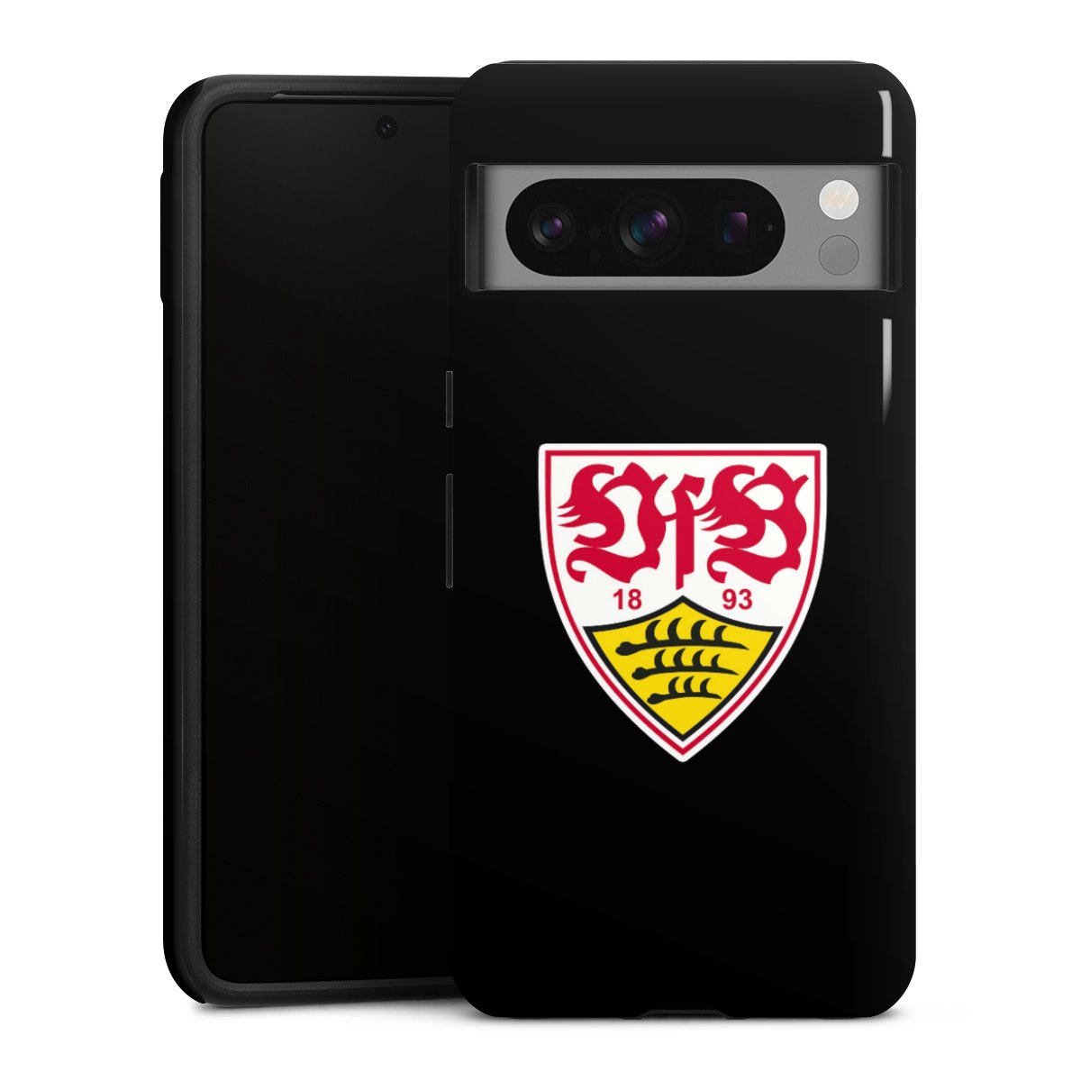 Google Pixel 8 Pro Handy Panzer Handyhülle robuste Outdoor Hülle Schutzhülle glänzend Vfb Stuttgart Official Licensed Product Coat Of Arms Tough Case